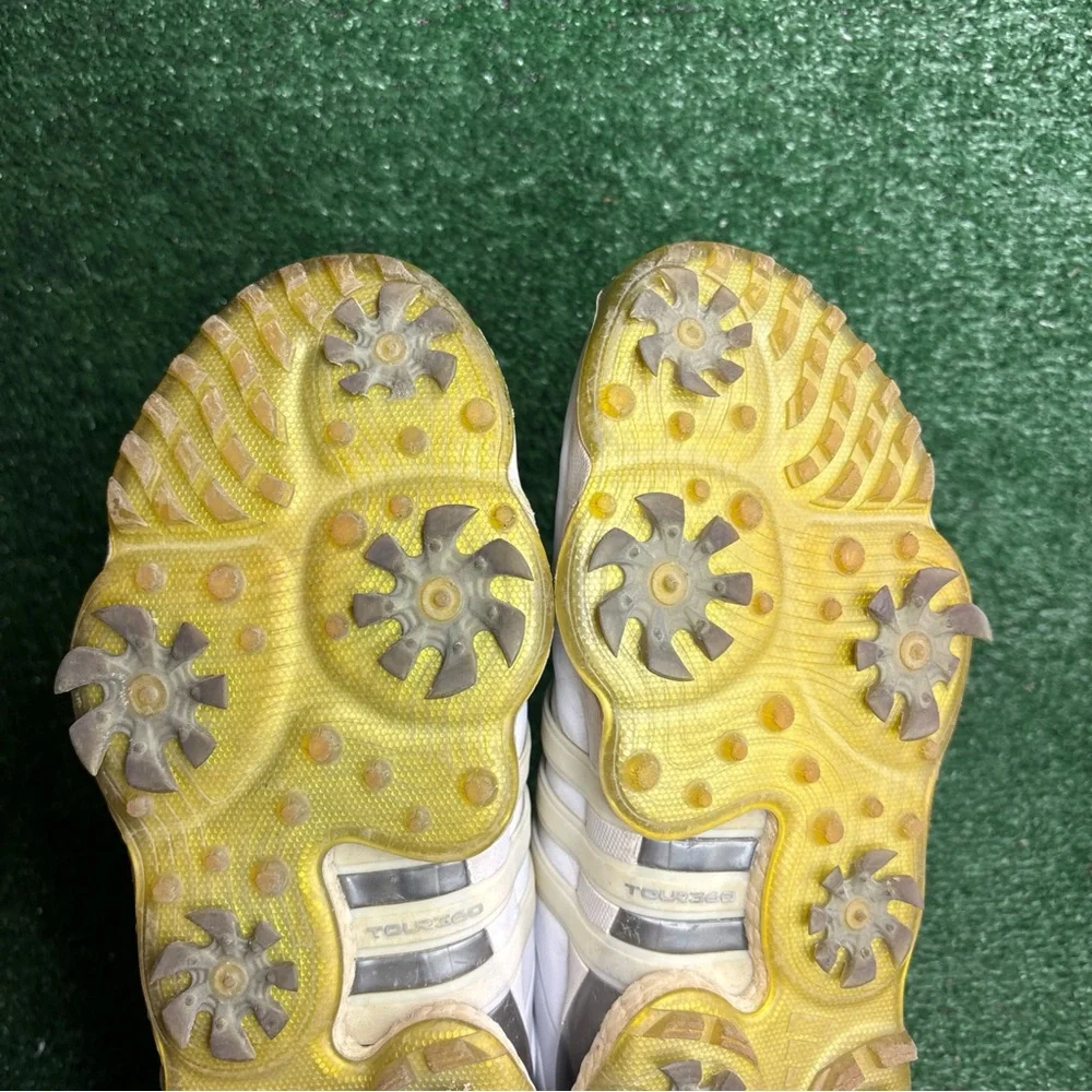 Adidas Tour 360 22 Men’s Size 12 Softspike Golf Shoes White‎ Gray Leather GV7245